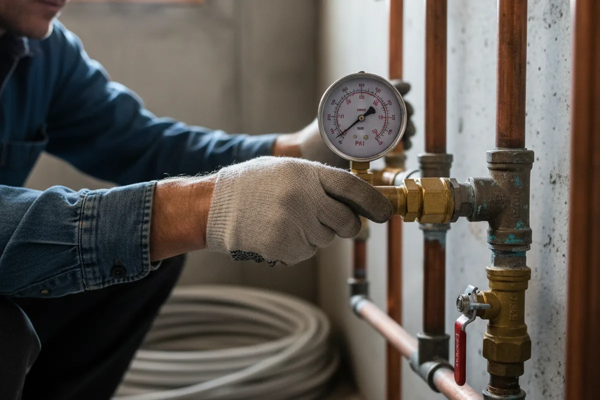 Pressure testing a repaired line during Water Line Repair in Bear River City